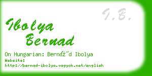 ibolya bernad business card
